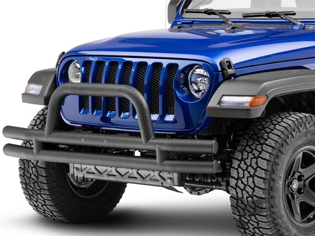 RedRock Tubular Front Bumper; Textured Black (18-24 Jeep Wrangler JL)