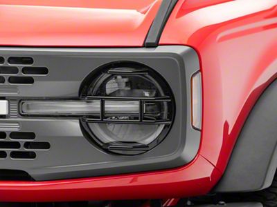 RedRock Off Road Headlight Guards; Black (21-24 Bronco)