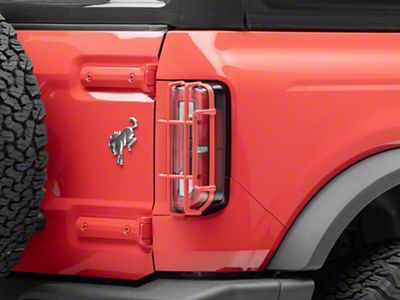 RedRock Off Road Tail Light Guards; Red (21-25 Bronco w/ Factory LED Tail Lights, Excluding Raptor)