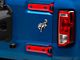 RedRock Tailgate Hinge Trim; Red (21-24 Bronco)