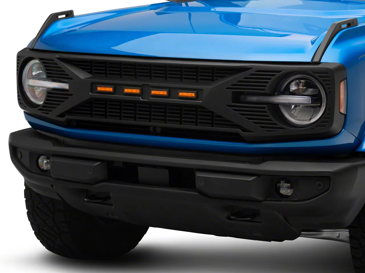 RedRock Bronco Tomahawk Grille with LED Lighting FB29292 (21-24 Bronco ...