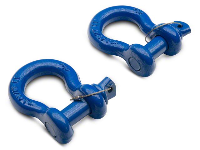 RedRock 3/4-Inch D-Ring Shackles; Hydro Blue