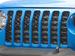 RedRock American Flag V2 Grille Insert; Black and White (20-25 Jeep Gladiator JT, Excluding Mojave)