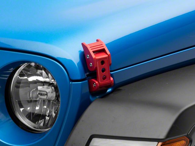 RedRock Hood Latches; Red (20-24 Jeep Gladiator JT)