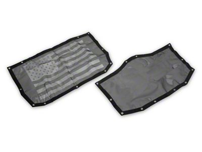 RedRock Mesh Sun Shade; Front and Rear; American Flag (24-25 Jeep Gladiator JT)