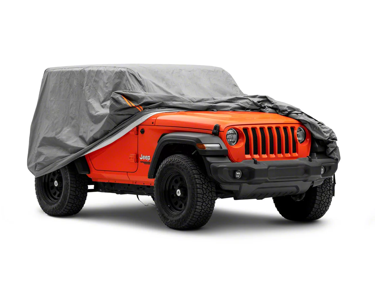 Jeep Wrangler 4-Layer Breathable Full Car Cover; Gray (76-06 Jeep CJ5, CJ7,  Wrangler YJ & TJ, Excluding Unlimited)