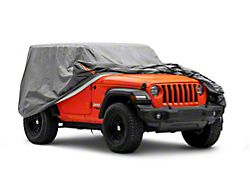 RedRock 4-Layer Breathable Full Car Cover; Gray (07-24 Jeep Wrangler JK & JL 2-Door)