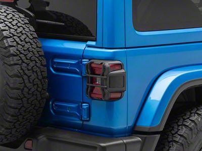 RedRock ABS Tail Light Guard; Textured Black (18-25 Jeep Wrangler JL w/ Factory LED Tail Lights)