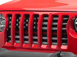 RedRock American Flag V2 Grille Insert; Red and White (18-25 Jeep Wrangler JL, Excluding Rubicon 392)