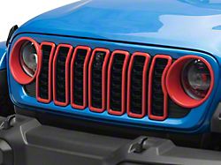 RedRock Grille Inserts; Red (2024 Jeep Wrangler JL Rubicon, Sahara)