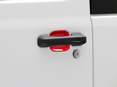 RedRock Exterior Door Handle Recess Trim; Red (18-25 Jeep Wrangler JL 2-Door)