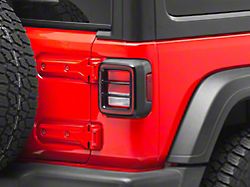 RedRock Steel Tail Light Guard; Gloss Black (18-24 Jeep Wrangler JL w/ Factory Halogen Tail Lights)