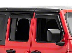 RedRock Tape-On Window Deflectors; Front and Rear; Smoked (18-24 Jeep Wrangler JL 4-Door)