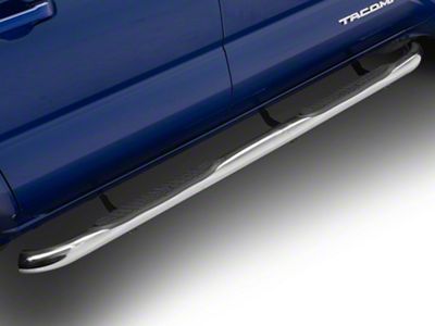 RedRock 3-Inch Side Step Bars; 304 Stainless Steel (2024 Tacoma Double Cab)