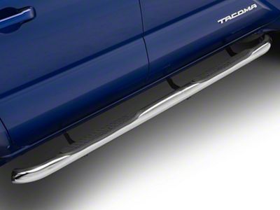 RedRock 3-Inch Side Step Bars; Stainless Steel (2024 Tacoma Double Cab)