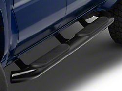 RedRock 4-Inch Oval Bent End Side Step Bars; Black (24-25 Tacoma Double Cab)