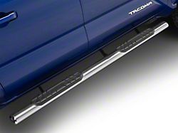 RedRock 4-Inch Oval Straight End Side Step Bars; 304 Stainless Steel (2024 Tacoma Double Cab)