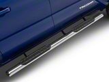 RedRock 4-Inch Oval Straight Side Step Bars; Stainless Steel (2024 Tacoma Double Cab)