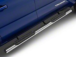 RedRock 4-Inch Oval Straight Side Step Bars; Stainless Steel (2024 Tacoma Double Cab)