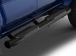 RedRock 5-Inch Oval Bent End Side Step Bars; Fine Texture Black (24-25 Tacoma Double Cab)