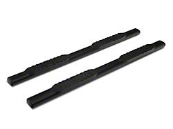 RedRock 5-Inch Oval Straight End Side Step Bars; Fine Textured Black (2024 Tacoma Double Cab)