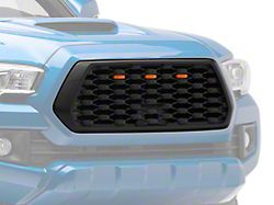 RedRock Baja Mesh Upper Replacement Grille with LED Lighting; Matte Black (16-23 Tacoma)