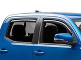 RedRock Low Profile Window Deflectors; Front and Rear; Gloss Black (16-23 Tacoma Double Cab)