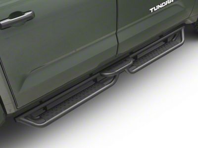 RedRock Drop Step Running Boards; Textured Black (22-24 Tundra CrewMax)