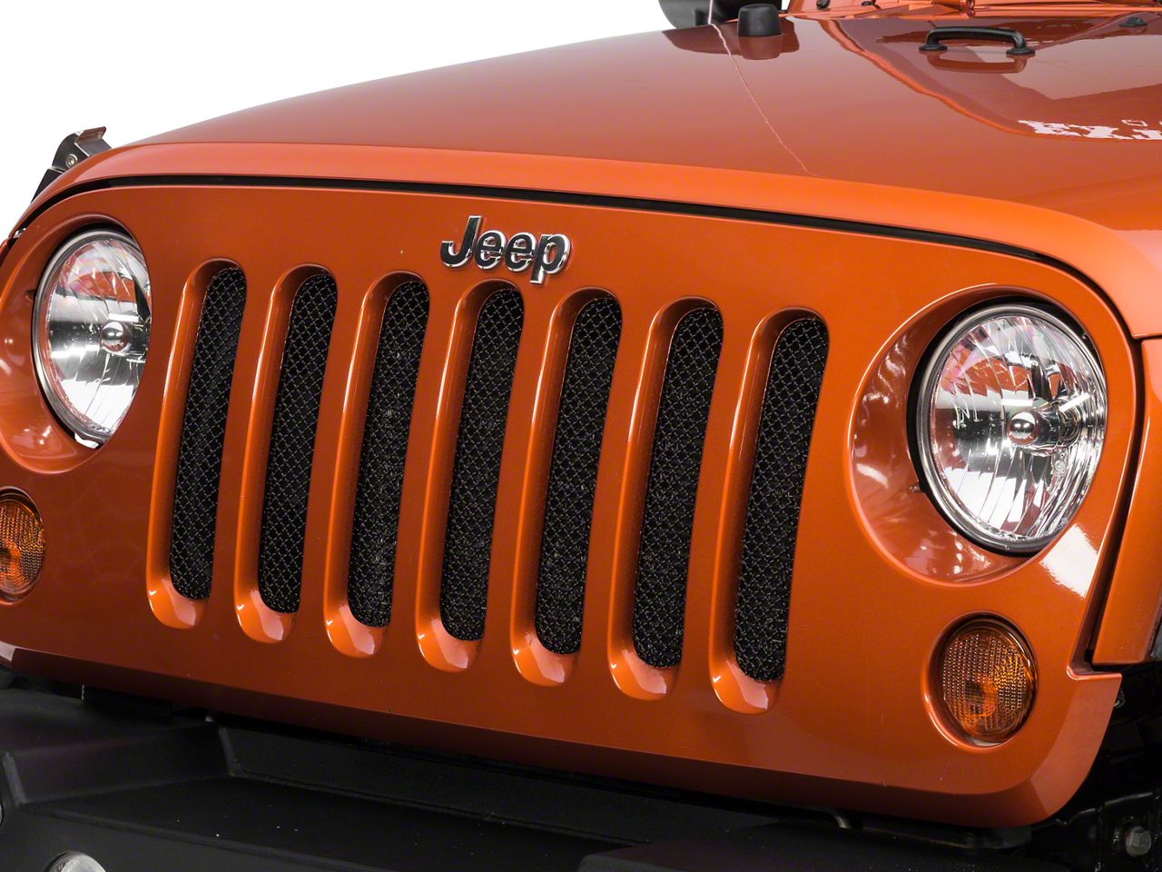 RedRock Jeep Wrangler Wire Mesh Grille; Black Stainless J101601 (07-18 ...