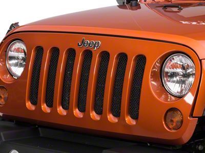 RedRock Wire Mesh Grille; Black Stainless (07-18 Jeep Wrangler JK)