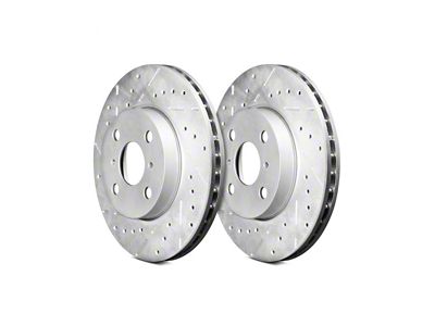 Series B130 Cross-Drilled and Slotted Rotors; Front Pair (18-24 Jeep Wrangler JL Rubicon, Sahara)