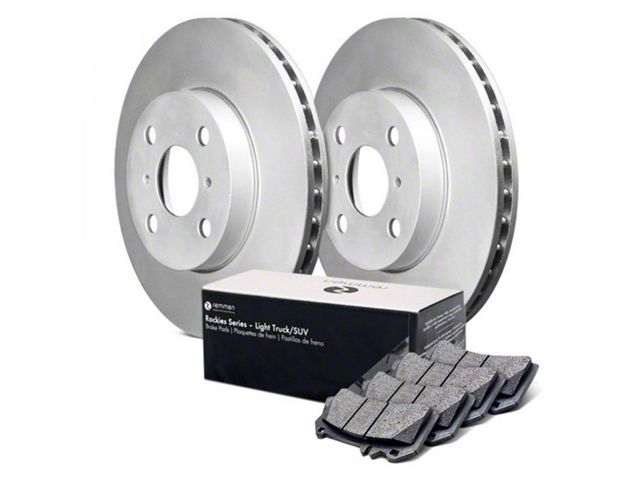 Rockies Series Plain 5-Lug Brake Rotor and Light Truck/SUV Pad Kit; Front (07-21 Tundra)