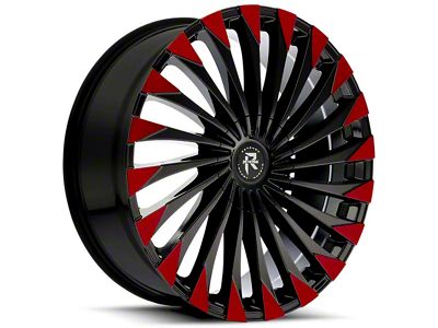 Revenge Luxury Wheels RL-106 Black Red Face 6-Lug Wheel; 26x10; 25mm Offset (04-15 Titan)