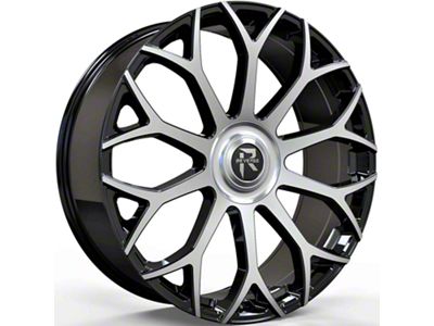 Revenge Luxury Wheels RL-105 Big Floater Black Machined 6-Lug Wheel; 26x9.5; 25mm Offset (2024 Tacoma)