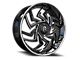 Revenge Luxury Wheels RL-107 Big Floater Black Machined Chrome SSL 6-Lug Wheel; 26x9.5; 25mm Offset (2024 Tacoma)