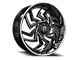 Revenge Luxury Wheels RL-107 Big Floater Black Machined Chrome SSL 6-Lug Wheel; 24x9; 25mm Offset (04-15 Titan)