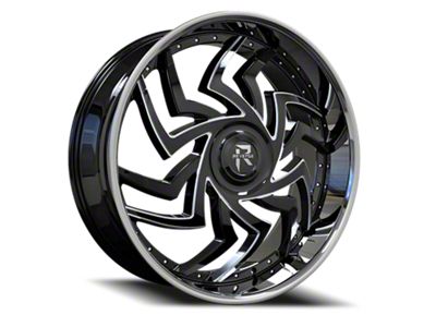 Revenge Luxury Wheels RL-107 Big Floater Black Machined Chrome SSL 6-Lug Wheel; 26x9.5; 25mm Offset (04-15 Titan)