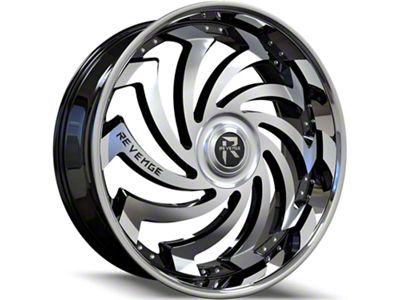 Revenge Luxury Wheels RL-108 Big Floater Black Machined Chrome SSL 6-Lug Wheel; 24x9; 25mm Offset (04-15 Titan)