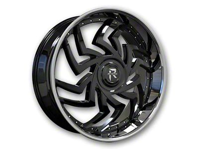 Revenge Luxury Wheels RL-107 Big Floater Black Machined Chrome SSL 6-Lug Wheel; 24x9; 25mm Offset (05-15 Tacoma)