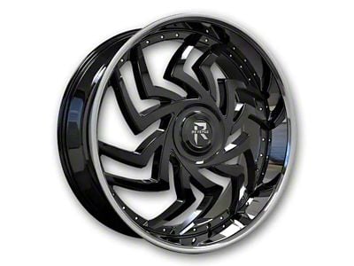 Revenge Luxury Wheels RL-107 Big Floater Black Machined Chrome SSL 6-Lug Wheel; 24x9; 25mm Offset (10-24 4Runner)