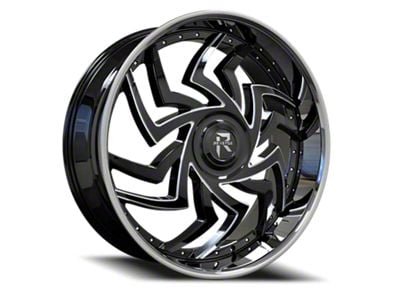 Revenge Luxury Wheels RL-107 Big Floater Black Machined Chrome SSL 6-Lug Wheel; 26x9.5; 25mm Offset (16-24 Titan XD)
