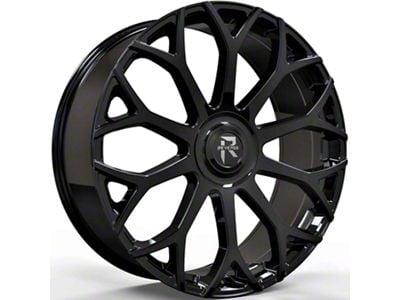 Revenge Luxury Wheels RL-105 Big Floater Gloss Black 6-Lug Wheel; 24x9; 25mm Offset (04-15 Titan)