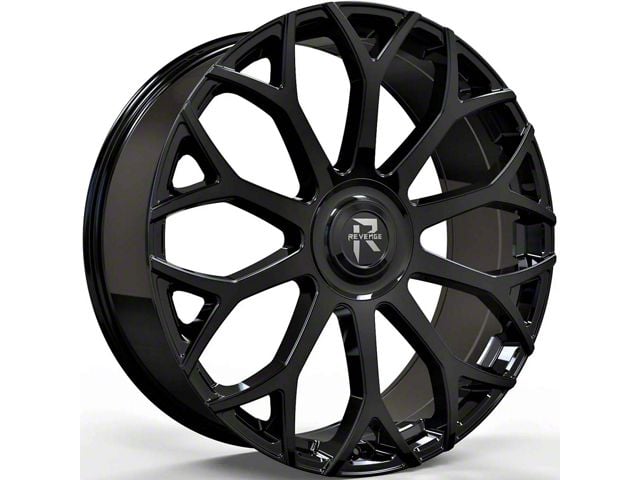 Revenge Luxury Wheels RL-105 Big Floater Gloss Black 6-Lug Wheel; 24x9; 25mm Offset (16-24 Titan XD)