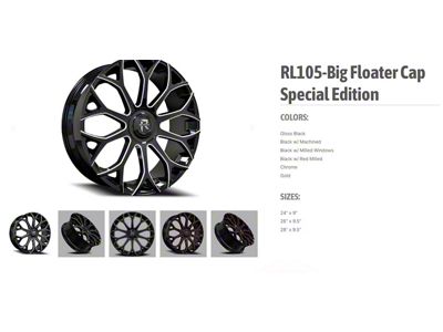 Revenge Luxury Wheels RL-105 Big Floater Chrome 6-Lug Wheel; 28x9.5; 25mm Offset (16-24 Titan XD)