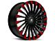 Revenge Luxury Wheels RL-106 Black Red Face 6-Lug Wheel; 24x9; 25mm Offset (16-24 Titan XD)