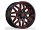 Revenge Off-Road Wheels RV-206 Black and Red Milled 6-Lug Wheel; 20x9; 0mm Offset (04-15 Titan)