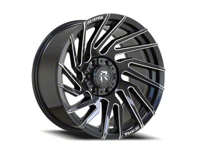 Revenge Off-Road Wheels RV-207 Black and Milled 6-Lug Wheel; 20x9; 0mm Offset (04-15 Titan)