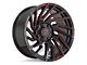 Revenge Off-Road Wheels RV-207 Black with Red Milled 6-Lug Wheel; 20x9; 0mm Offset (04-15 Titan)