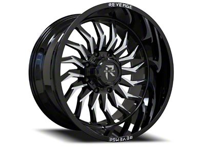 Revenge Off-Road Wheels RV-204 Black and Milled 6-Lug Wheel; 20x9; -12mm Offset (05-15 Tacoma)