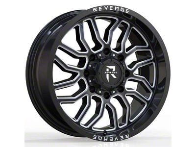 Revenge Off-Road Wheels RV-205 Black and Milled 6-Lug Wheel; 20x10; -19mm Offset (05-15 Tacoma)